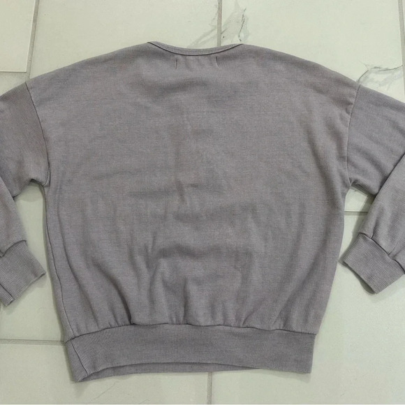 Vintage Havana Girls Button Henley Lilac Ribbed Knit & Dropped-Shoulder Medium - Picture 4 of 7
